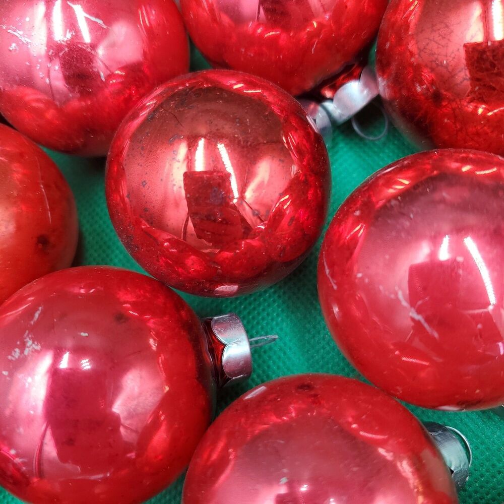 Lot of 59 Vintage Shiny Metallic Christmas Ornaments All Size/Color Made In USA - Picture 10 of 15